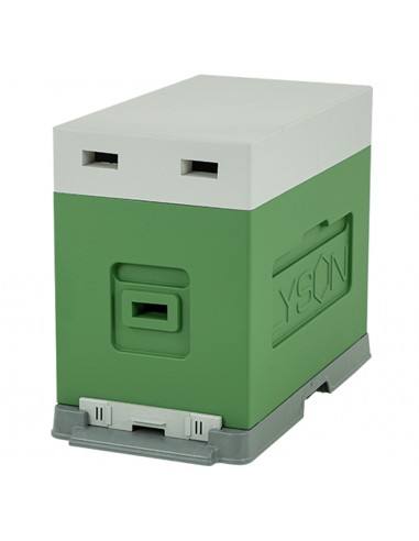 Ul Dadant 6-ramkowy z wręgami (daszek, korpus, dennica plastikowa bez korków), malowany (zielono-szary)