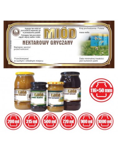 Paczka etykiet na miód nektarowy gryczany – 100 szt.