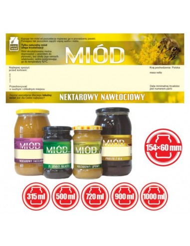 Etykieta duża miód nektarowy nawłociowy – 100 szt.