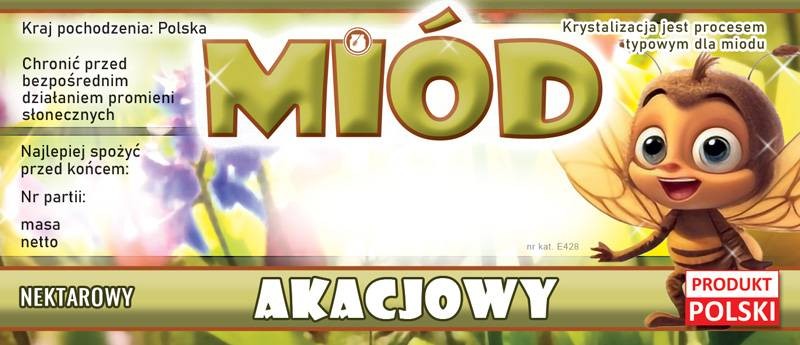 Paczka etykiet na miód akacjowy 116x50 (100 szt.)