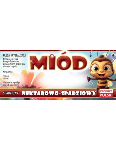 Paczka etykiet na miód nekt-spadziowy116x50 (100 szt.)