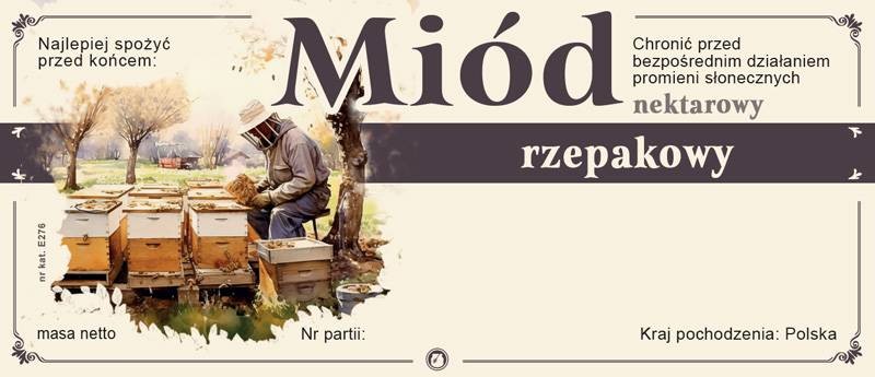 Paczka etykiet na miód rzepakowy 116x50 (100 szt.)