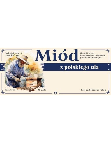 Paczka etykiet na miód uniwersalna 116x50 (100 szt.)