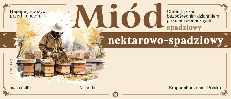 Paczka etykiet na miód nekt-spadziowy116x50 (100 szt.)