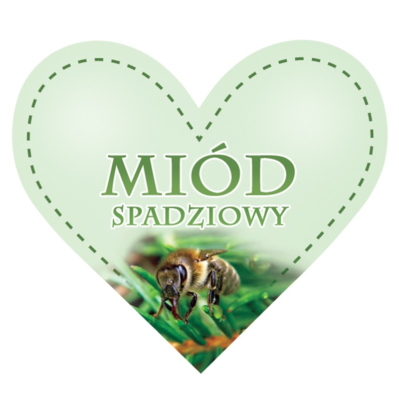 Paczka etykiet serduszek na miód spadziowy 47mm x 42mm (50szt)