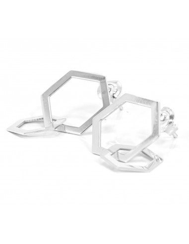 Kolczyki – hexagon zapleciony, srebro